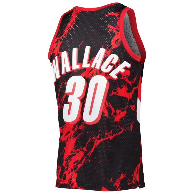 Rasheed Wallace Portland Trail Blazers Mitchell & Ness 1999/00 Hardwood Classics Marble Swingman Jersey - Black - Image 3