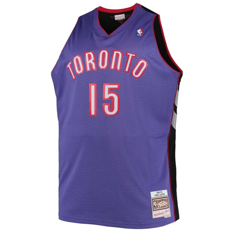 Vince Carter Toronto Raptors Mitchell & Ness Big & Tall 1999/00 Hardwood Classics Swingman Jersey - Purple - Image 2