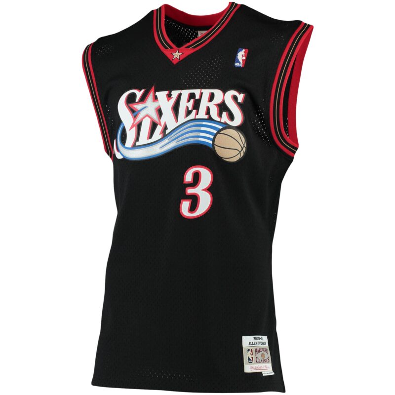 Allen Iverson Philadelphia 76ers Mitchell & Ness 2000/01 Big & Tall Hardwood Classics Swingman Jersey - Black - Image 2