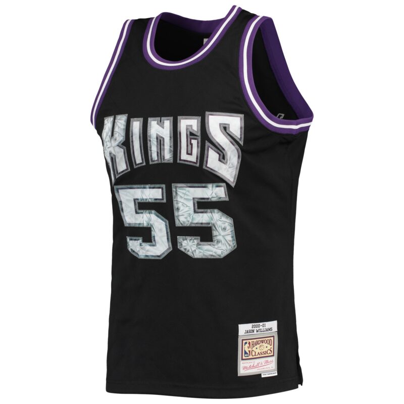 Jason Williams Sacramento Kings Mitchell & Ness 2000/01 Hardwood Classics Basketball 75th Anniversary Diamond Swingman Jersey - Black - Image 2