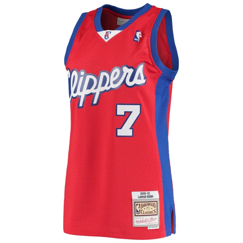 Lamar Odom LA Clippers Mitchell & Ness 2000/01 Hardwood Classics Swingman Jersey - Red - Image 2