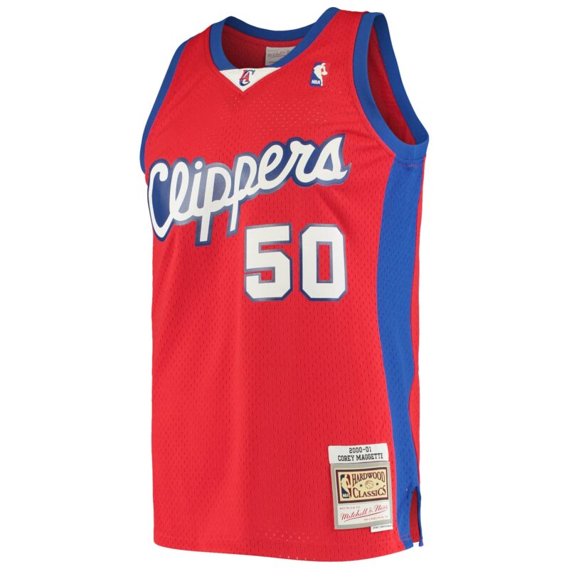 Corey Maggette LA Clippers Mitchell & Ness 2000/01 Hardwood Classics Swingman Jersey - Red - Image 2
