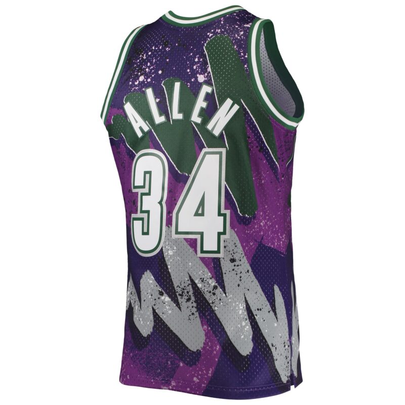Ray Allen Milwaukee Bucks Mitchell & Ness Hardwood Classics 2000/01 Hyper Hoops Swingman Jersey - Purple - Image 3