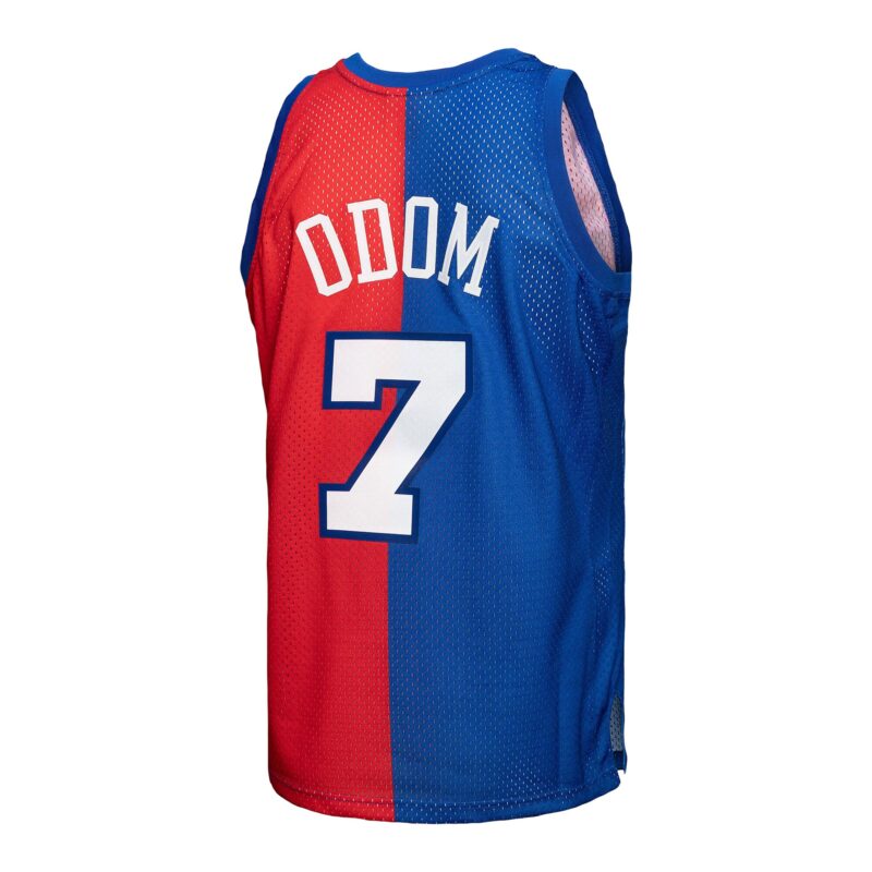Lamar Odom LA Clippers Mitchell & Ness Hardwood Classics 2000/01 Split Swingman Jersey - Royal/Red - Image 3