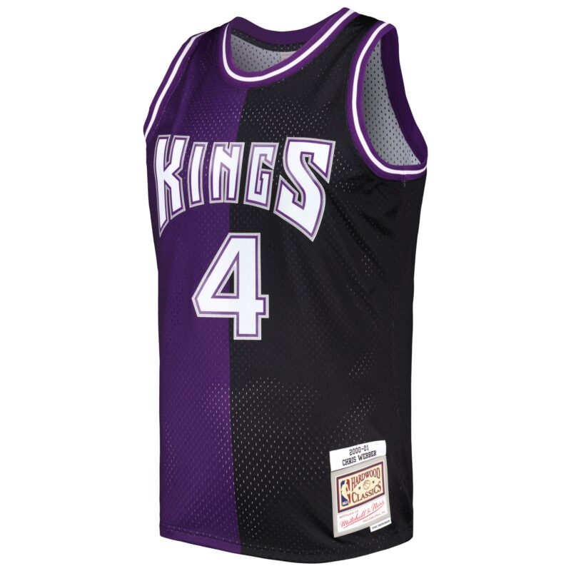 Chris Webber Sacramento Kings Mitchell & Ness Hardwood Classics 2000/01 Split Swingman Jersey - Purple/Black - Image 2