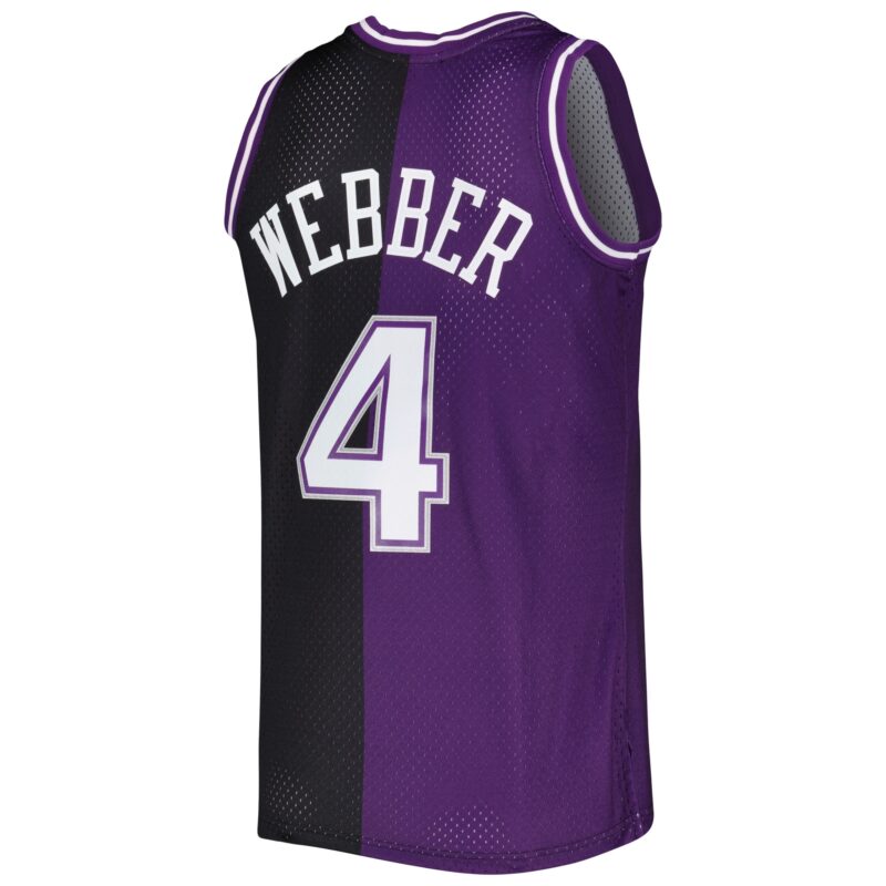 Chris Webber Sacramento Kings Mitchell & Ness Hardwood Classics 2000/01 Split Swingman Jersey - Purple/Black - Image 3