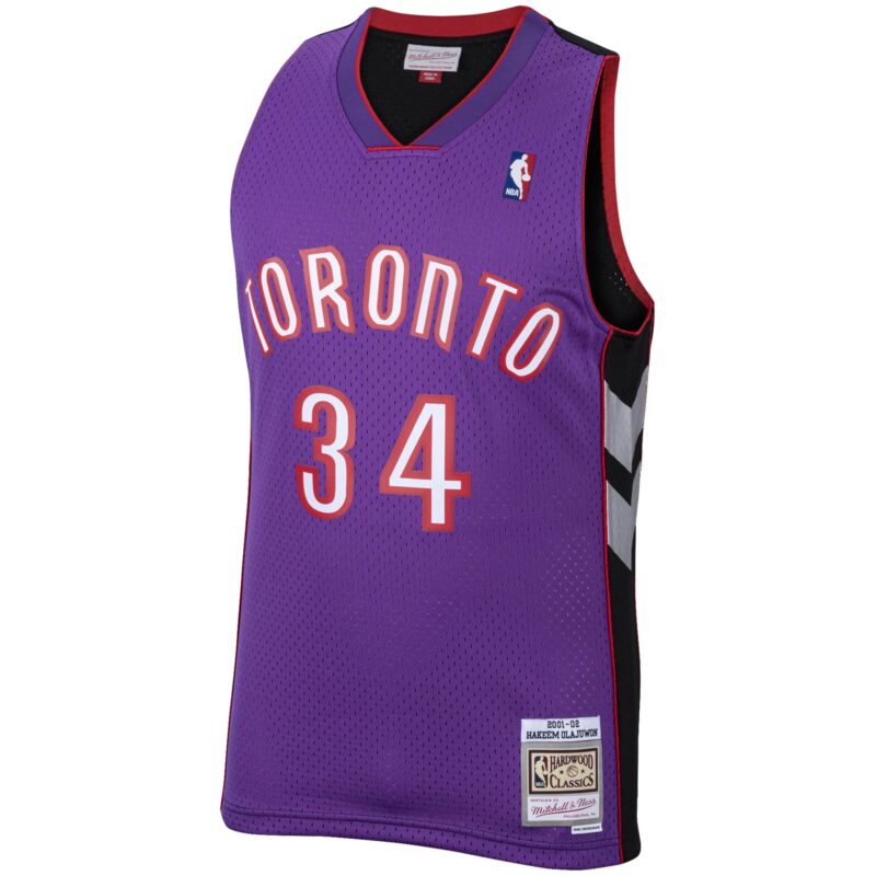 Hakeem Olajuwon Toronto Raptors Mitchell & Ness 2001/02 Hardwood Classics Swingman Jersey - Purple - Image 2