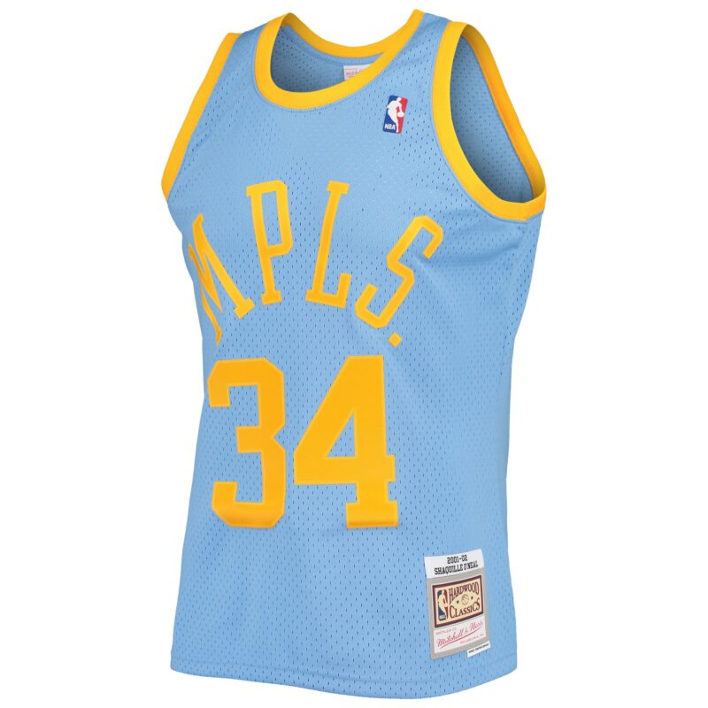 Shaquille O'Neal Los Angeles Lakers Mitchell & Ness 2001/02 Hardwood Classics Swingman Jersey - Powder Blue - Image 2