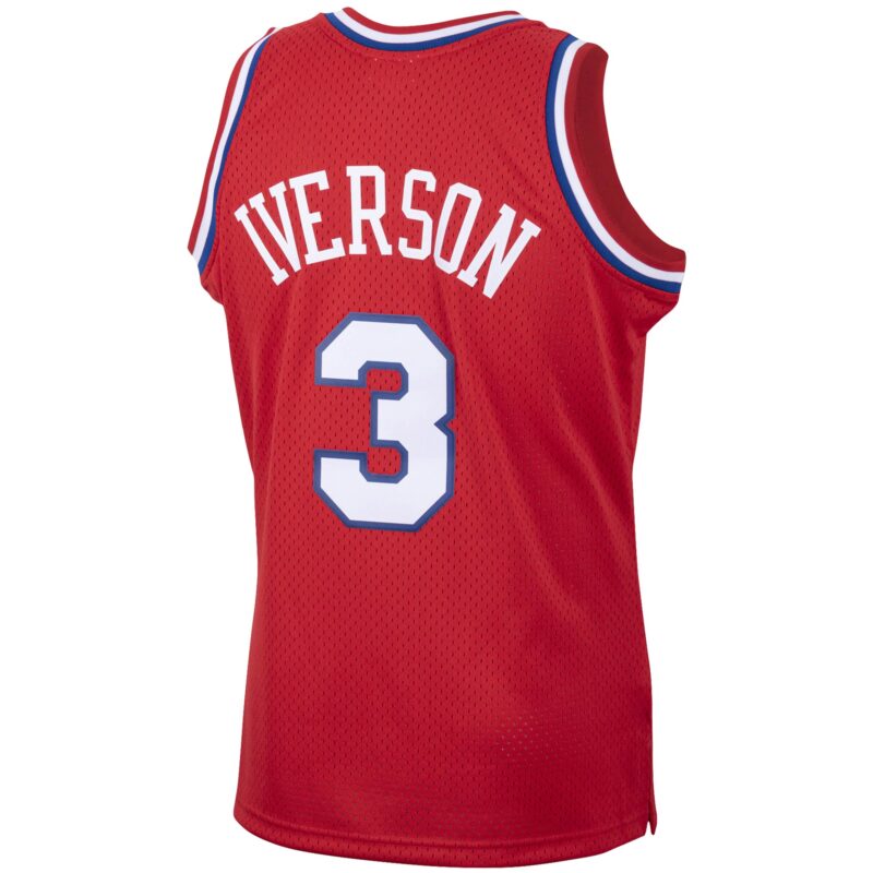 Allen Iverson Philadelphia 76ers Mitchell & Ness 2002/03 Hardwood Classics Swingman Jersey - Red - Image 3