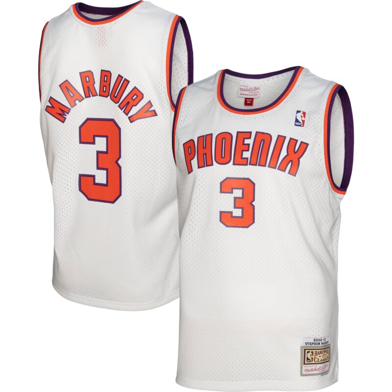 Stephon Marbury Phoenix Suns Mitchell & Ness 2002/03 Hardwood Classics Swingman Jersey - White