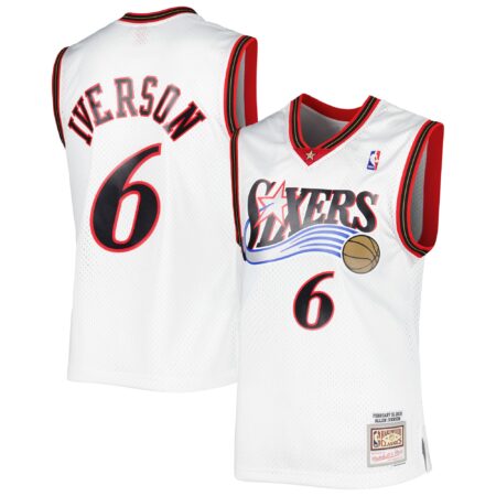 Allen Iverson Philadelphia 76ers Mitchell & Ness 2002/03 Hardwood Classics Swingman Jersey - White