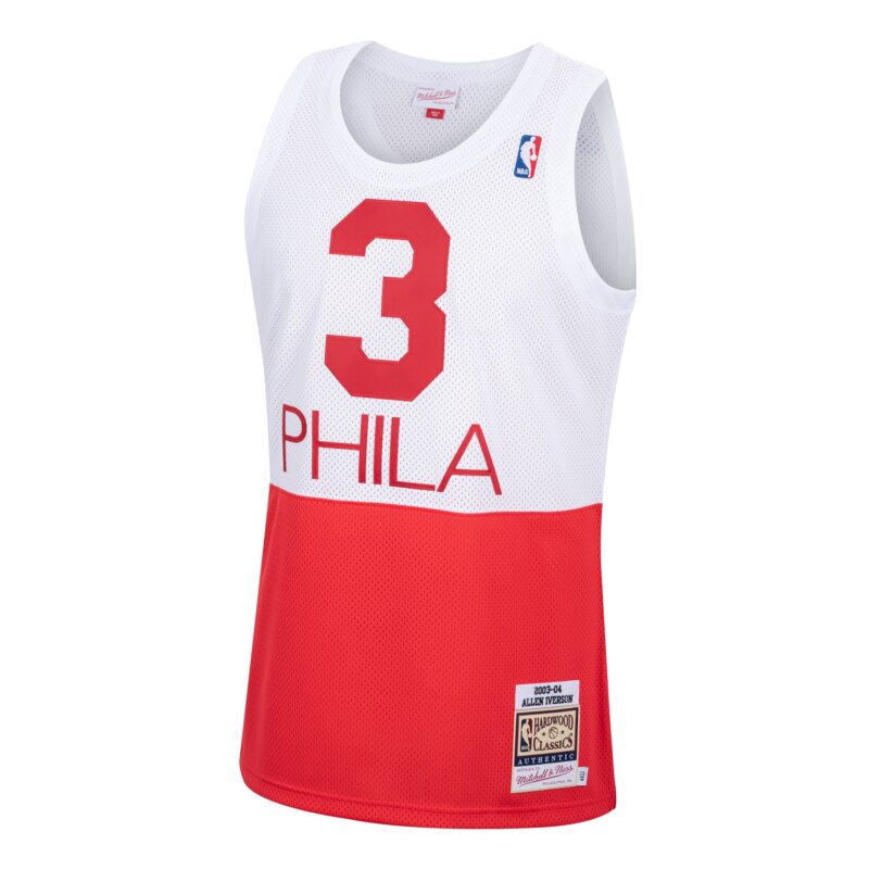 Allen Iverson Philadelphia 76ers Mitchell & Ness 2003/04 Hardwood Classics Jersey - White - Image 2