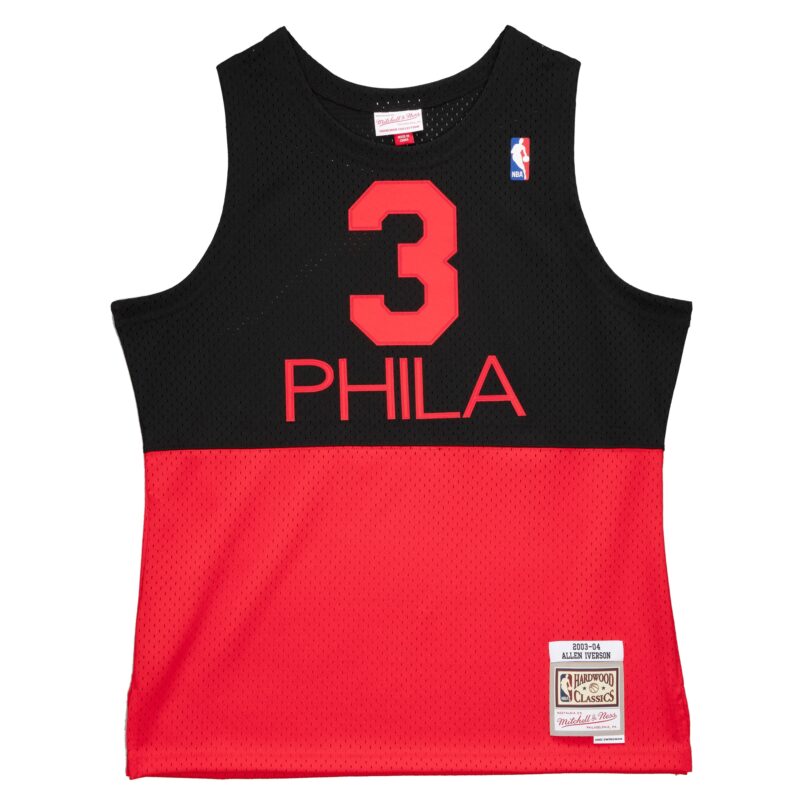Allen Iverson Philadelphia 76ers Mitchell & Ness 2003/04 Hardwood Classics Reload 2.0 Swingman Jersey - Black - Image 2