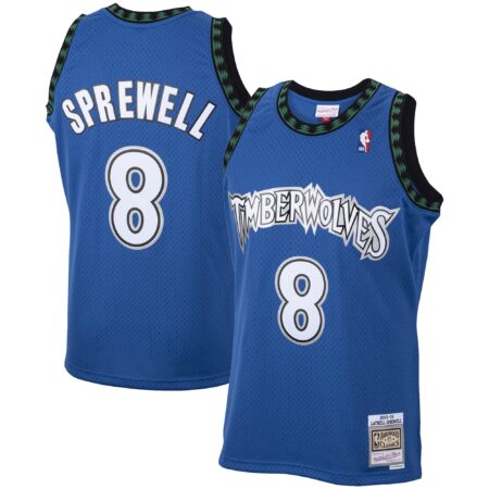 Latrell Sprewell Minnesota Timberwolves Mitchell & Ness 2003/04 Hardwood Classics Swingman Jersey - Blue