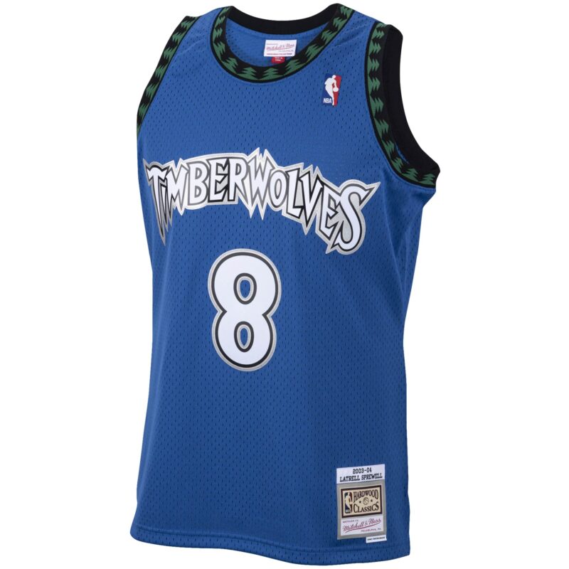 Latrell Sprewell Minnesota Timberwolves Mitchell & Ness 2003/04 Hardwood Classics Swingman Jersey - Blue - Image 2