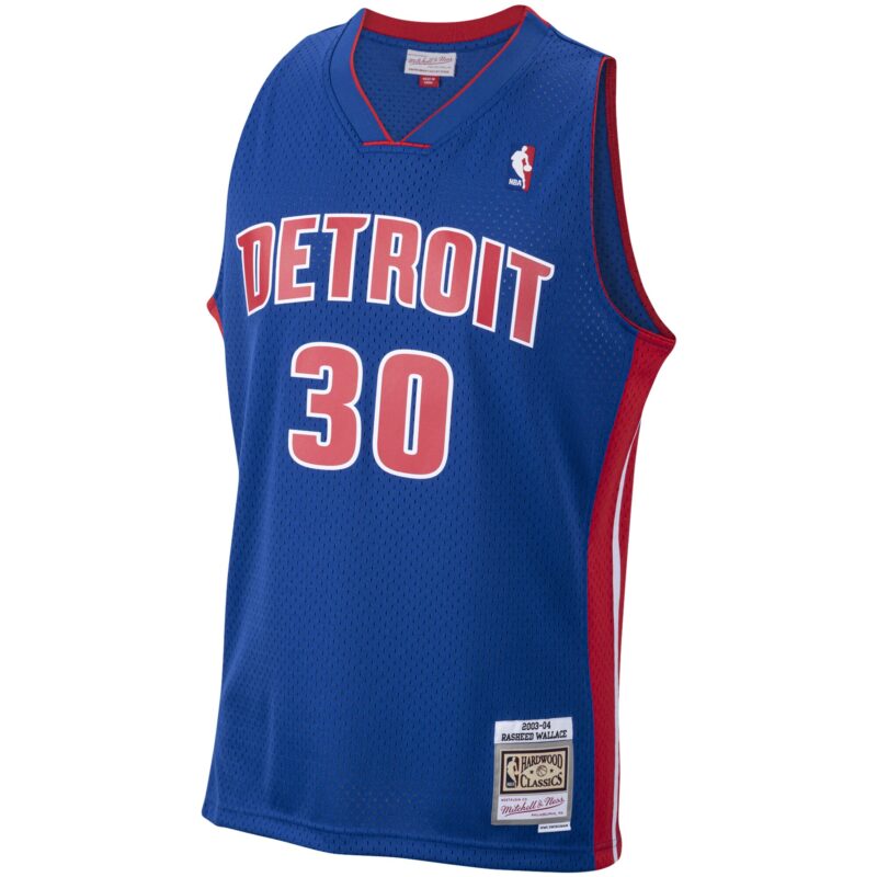 Rasheed Wallace Detroit Pistons Mitchell & Ness 2003/04 Hardwood Classics Swingman Jersey - Royal - Image 2