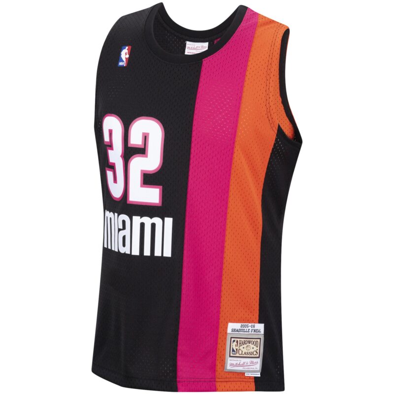Shaquille O'Neal Miami Heat Mitchell & Ness 2005/06 Hardwood Classics Swingman Jersey - Black - Image 2