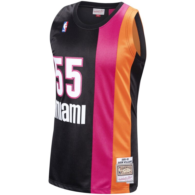 Jason Williams Miami Heat Mitchell & Ness 2005/06 Hardwood Classics Swingman Jersey - Black - Image 2