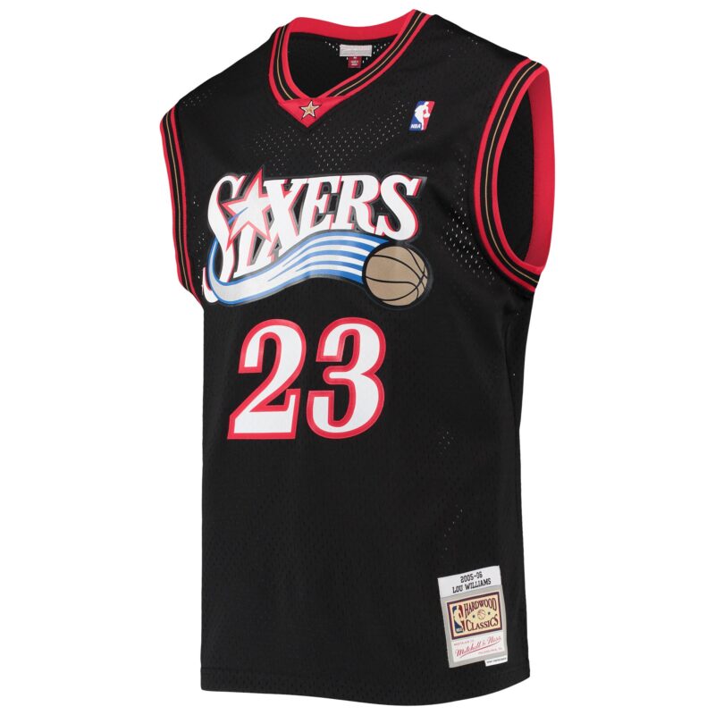 Lou Williams Philadelphia 76ers Mitchell & Ness 2005/06 Hardwood Classics Swingman Jersey - Black - Image 2