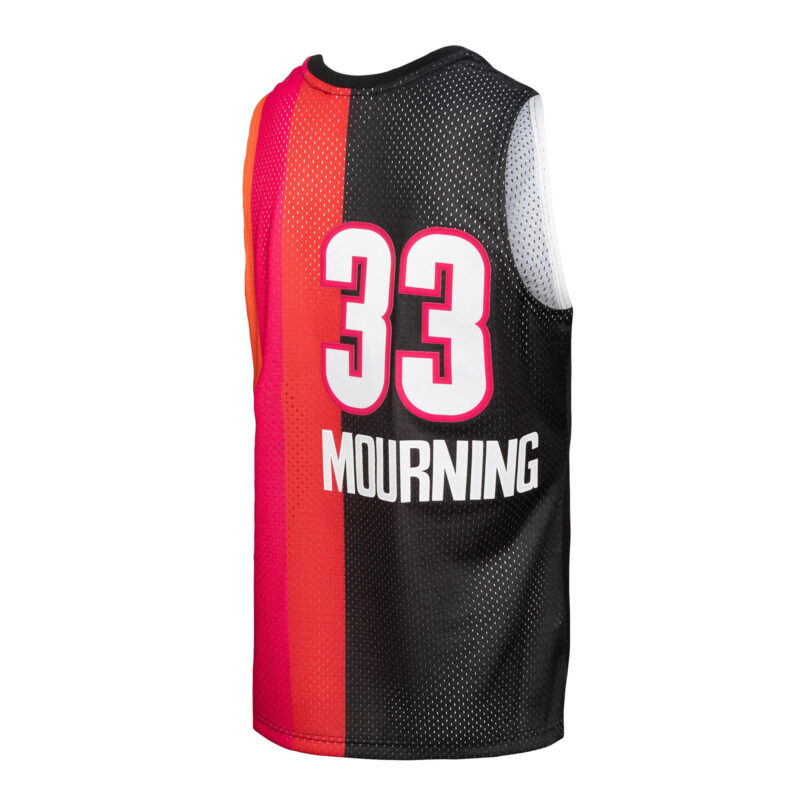 Alonzo Mourning Miami Heat Mitchell & Ness Hardwood Classics 2005/06 Split Swingman Jersey - Black/Red - Image 3