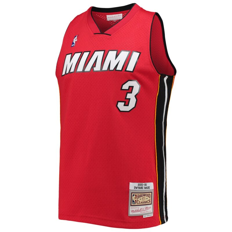 Dwyane Wade Miami Heat Mitchell & Ness Big & Tall Hardwood Classics 2005/06 Swingman Jersey - Red - Image 2