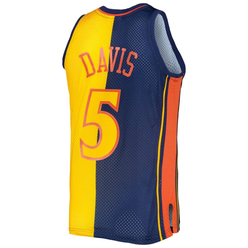 Baron Davis Golden State Warriors Mitchell & Ness Hardwood Classics 2006/07 Split Swingman Jersey - Navy/Gold - Image 3