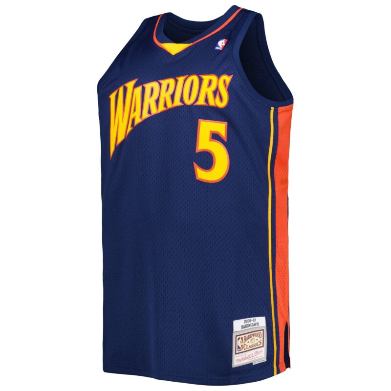 Baron Davis Golden State Warriors Mitchell & Ness Big & Tall Hardwood Classics 2006/07 Swingman Jersey - Navy - Image 2