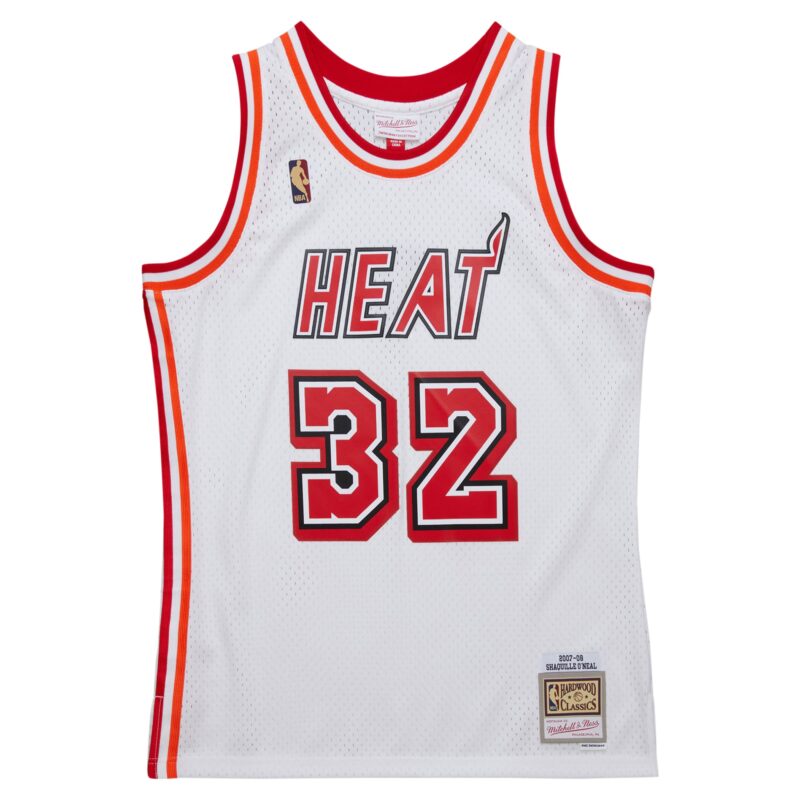 Shaquille O'Neal Miami Heat Mitchell & Ness 2007/08 Hardwood Classics Swingman Jersey - White - Image 2