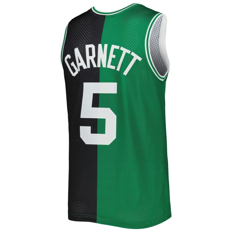 Kevin Garnett Boston Celtics Mitchell & Ness Hardwood Classics 2007/08 Split Swingman Jersey - Black/Kelly Green - Image 3