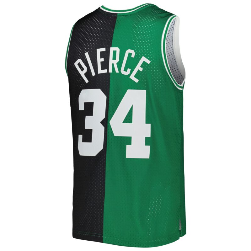 Paul Pierce Boston Celtics Mitchell & Ness Hardwood Classics 2007/08 Split Swingman Jersey - Black/Kelly Green - Image 3