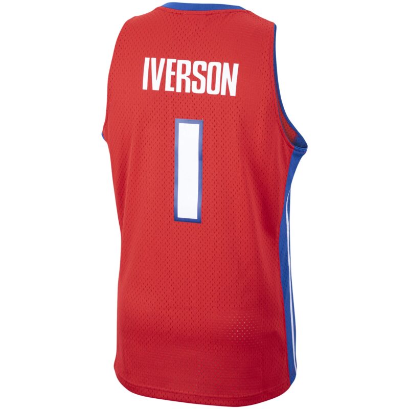 Allen Iverson Detroit Pistons Mitchell & Ness 2008/09 Hardwood Classics Swingman Jersey - Red - Image 3