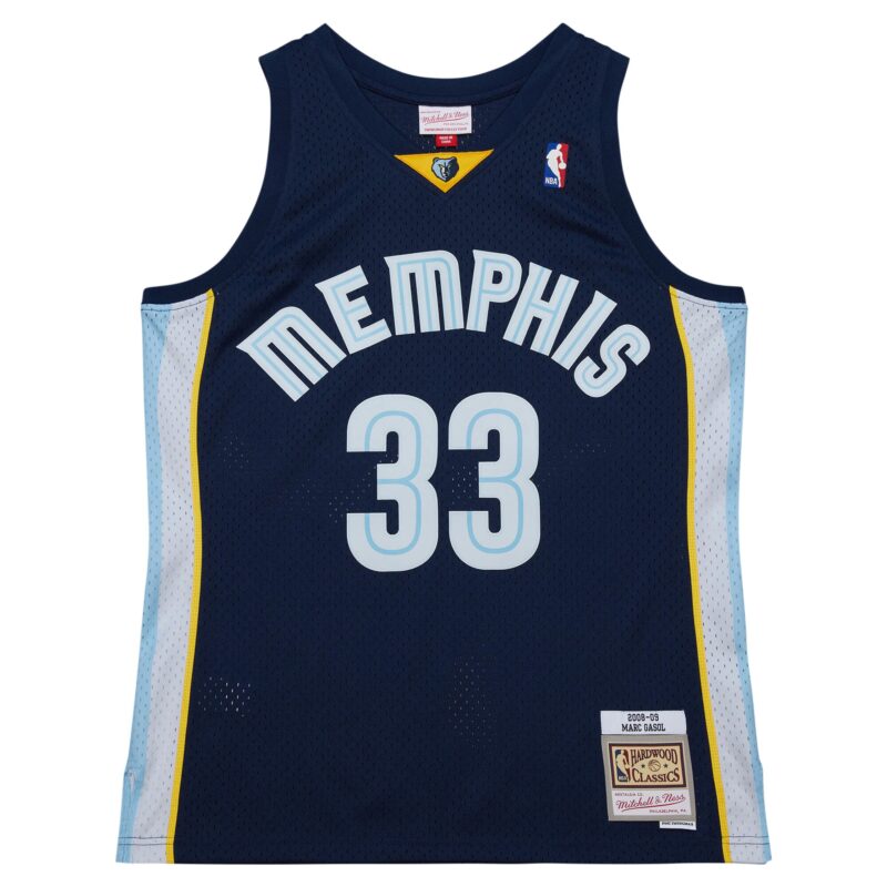 Marc Gasol Memphis Grizzlies Mitchell & Ness 2008/09 Hardwood Classics Swingman Throwback Jersey - Navy - Image 2