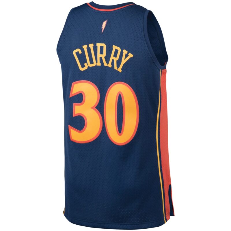Stephen Curry Golden State Warriors Mitchell & Ness 2009/10 Big & Tall Hardwood Classics Swingman Jersey - Navy - Image 3