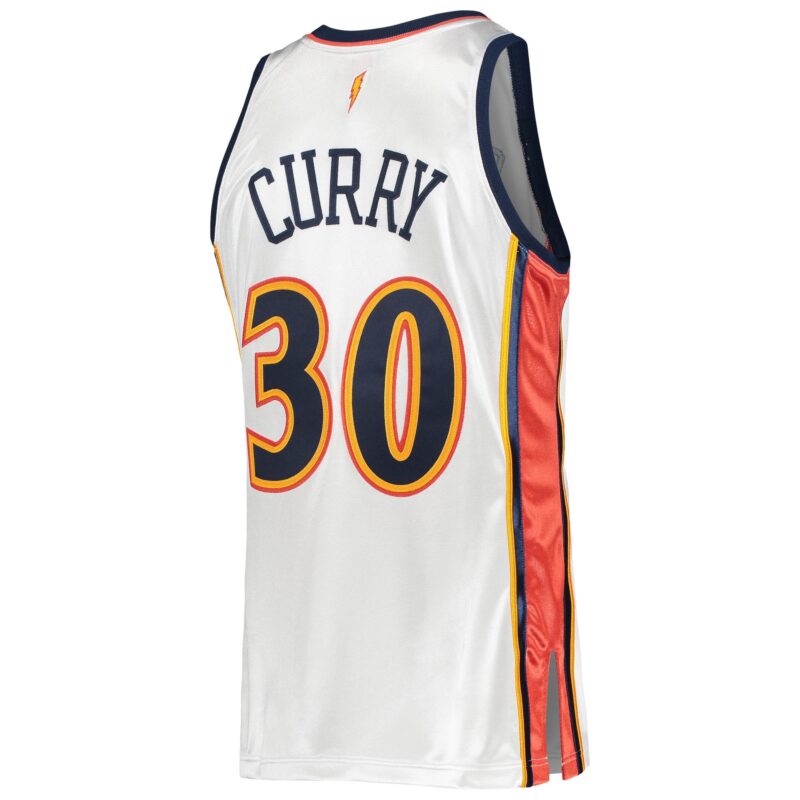 Stephen Curry Golden State Warriors Mitchell & Ness 2009/10 Hardwood Classics Jersey - White - Image 3