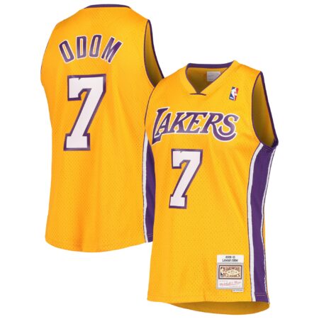 Lamar Odom Los Angeles Lakers Mitchell & Ness 2009/10 Hardwood Classics Swingman Jersey - Gold