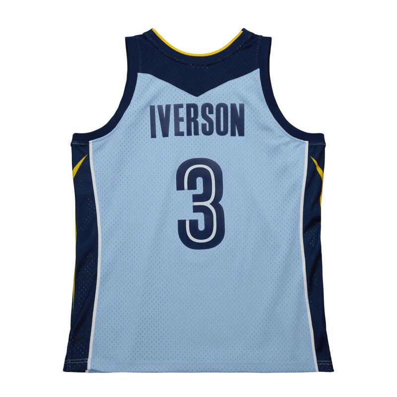 Allen Iverson Memphis Grizzlies Mitchell & Ness 2009/10 Hardwood Classics Swingman Jersey - Light Blue - Image 3