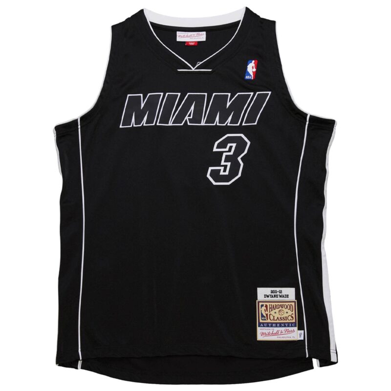 Dwyane Wade Miami Heat Mitchell & Ness 2011/12 Hardwood Classics Jersey - Black - Image 2