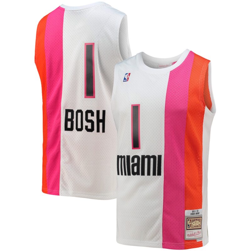 Chris Bosh Miami Heat Mitchell & Ness 2011/12 Hardwood Classics Swingman Jersey - White