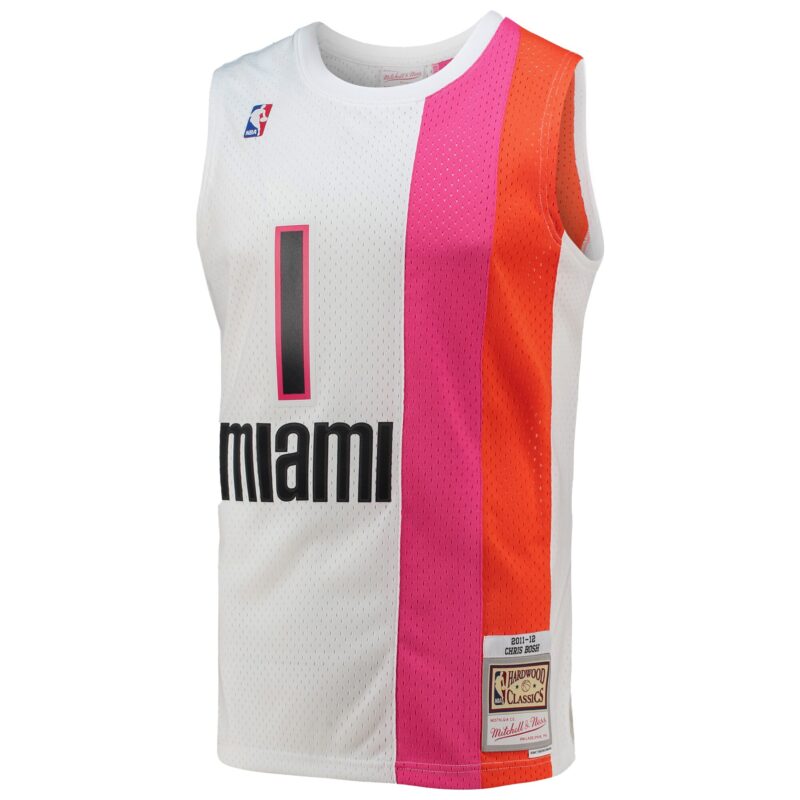 Chris Bosh Miami Heat Mitchell & Ness 2011/12 Hardwood Classics Swingman Jersey - White - Image 2