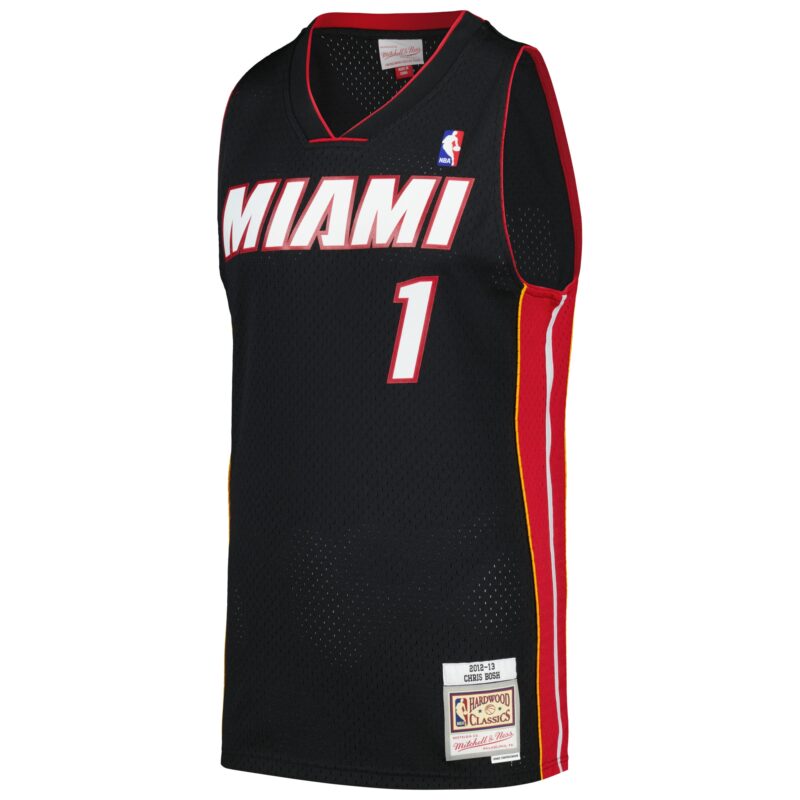 Chris Bosh Miami Heat Mitchell & Ness 2012/13 Hardwood Classics Swingman Jersey - Black - Image 2