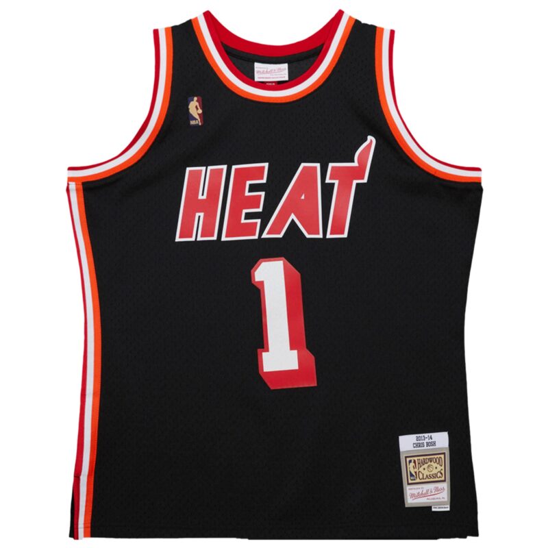 Chris Bosh Miami Heat Mitchell & Ness 2013/14 Hardwood Classics Swingman Jersey - Black - Image 2