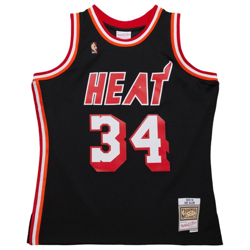 Ray Allen Miami Heat Mitchell & Ness 2013/14 Hardwood Classics Swingman Jersey - Black - Image 2