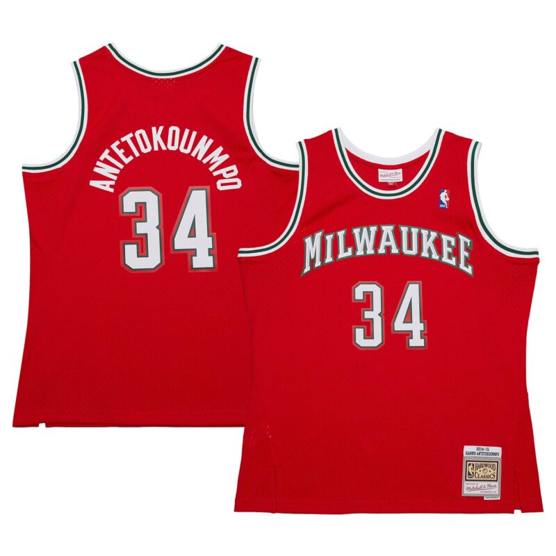 Giannis Antetokounmpo Milwaukee Bucks Mitchell & Ness 2014/15 Hardwood Classics Swingman Jersey - Red