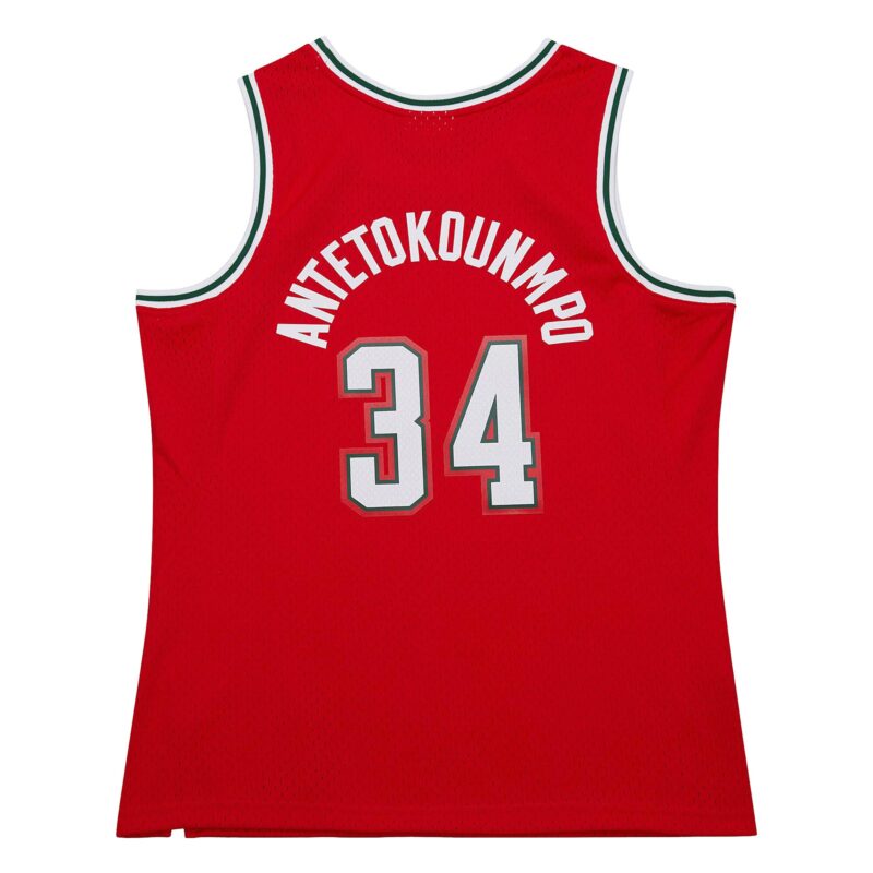 Giannis Antetokounmpo Milwaukee Bucks Mitchell & Ness 2014/15 Hardwood Classics Swingman Jersey - Red - Image 3