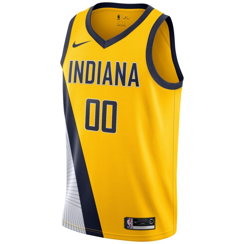 Indiana Pacers 2019/20 Custom Swingman Jersey Yellow - Statement Edition - Image 2