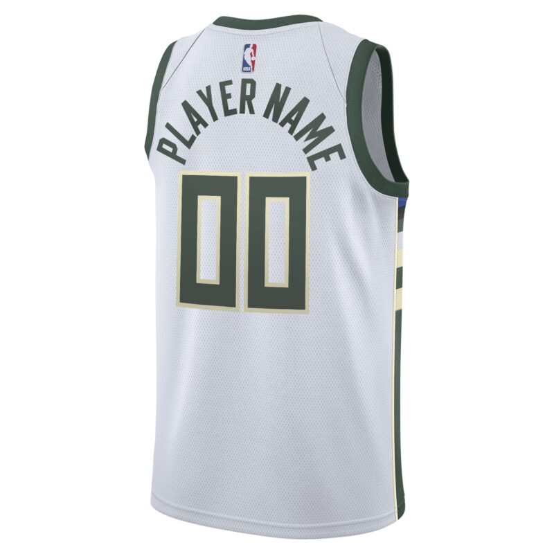 Milwaukee Bucks 2020/21 Swingman Custom Jersey - Association Edition - White - Image 3