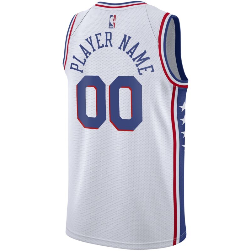 Philadelphia 76ers 2020/21 Swingman Custom Jersey - Association Edition - White - Image 3
