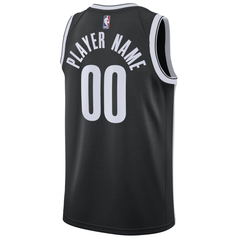 Brooklyn Nets 2020/21 Swingman Custom Jersey - Icon Edition - Black - Image 3