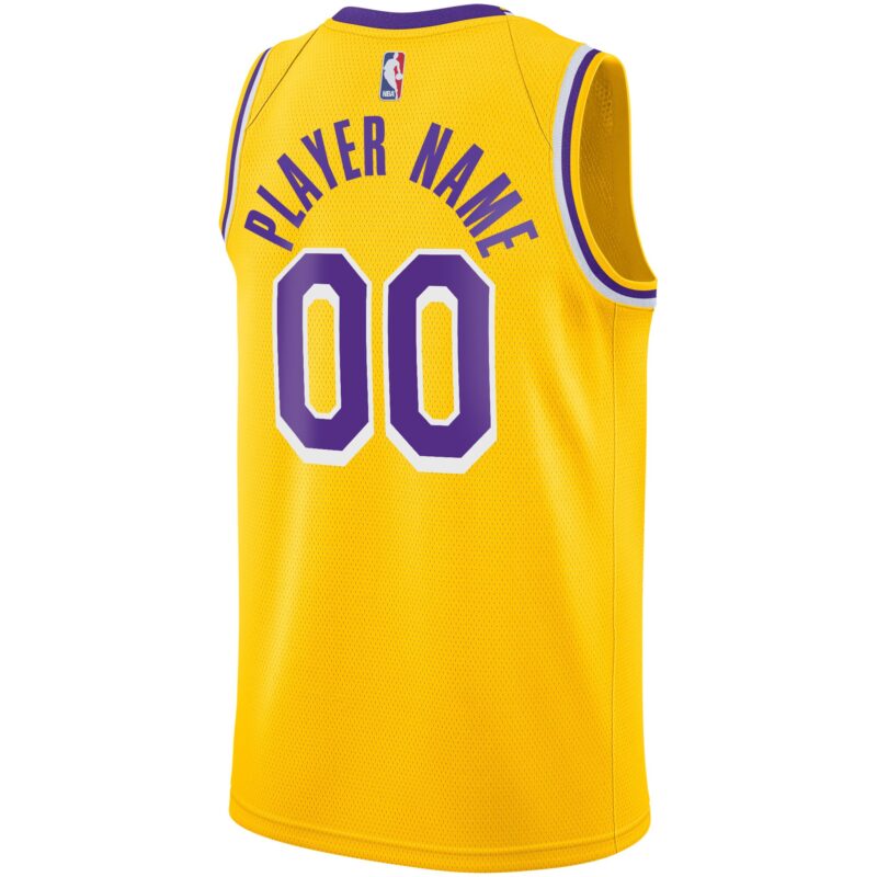 Los Angeles Lakers 2020/21 Swingman Custom Jersey - Icon Edition - Gold - Image 3
