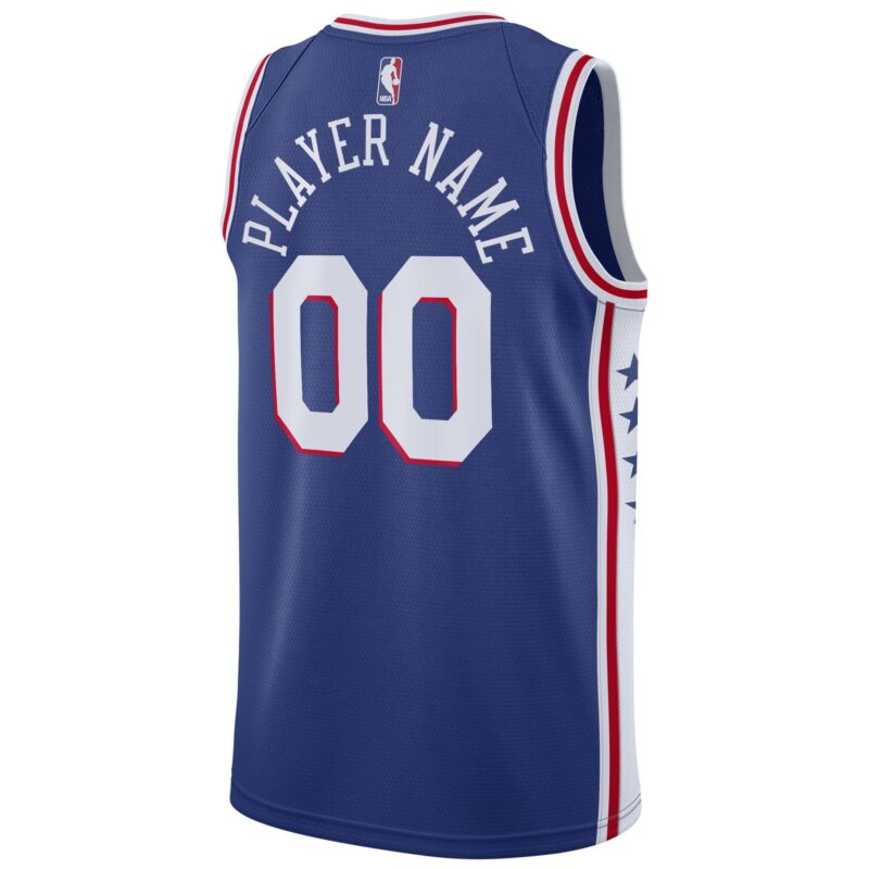 Philadelphia 76ers 2020/21 Swingman Custom Jersey - Icon Edition - Royal - Image 3